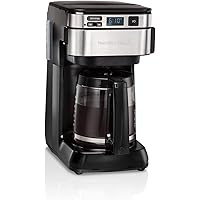 Hamilton Beach Programmable Coffee Maker, 12 Cups, Front Access Easy Fill, Pause & Serve, 3 Brewing Options, Black…