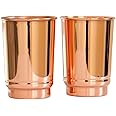 2activelife Pure Copper Tumblers Set of 2 | UNLINED, UNCOATED, and LACQUER-Free | 350ml (11.8 US Fl Oz) Traveller’s Copper Cups for Ayurveda Health | Simple Yet Chic Design
