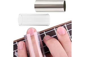 Guitar Slide Set (2 Pieces) - Includes Glass and Steel Styles in Protective Box