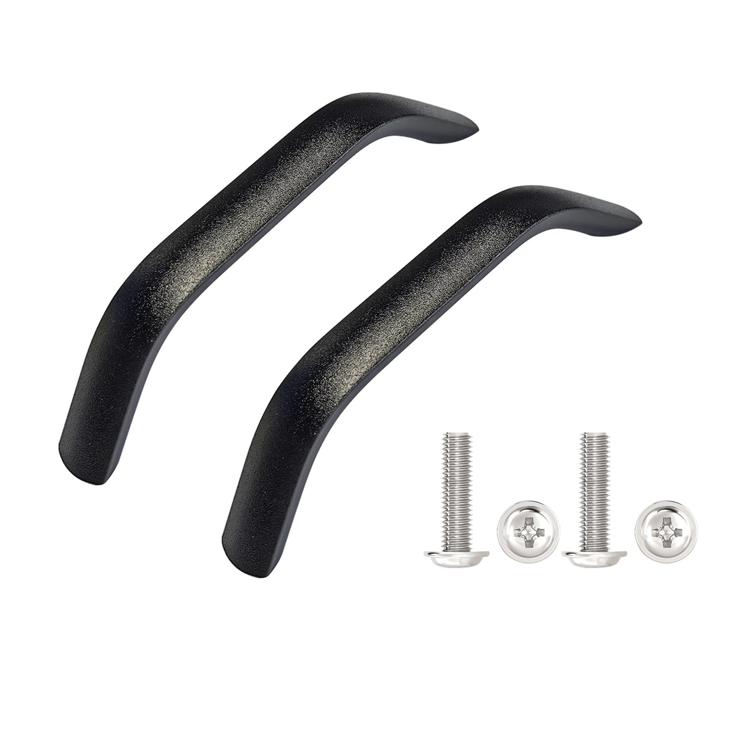 Qrity Pack of 2 Black Kitchen Cupboard Handles, 128 mm Hole Centers Bow Pulls, Modern Furniture Drawer Pull Handle