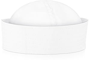 INNOHHUSTLE White Sailor Hat, Sailor Hat for Adults Navy Captain Hats Nautical Hats Yacht Ship Caps Captain Cap Costume Sailors Cap Dressing Up Party Cosplay Prop Nautical Costume Accessories for Men Women