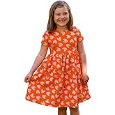Portakal Toddler Girl Floral Dress Short Sleeve Cotton Casual Summer Clothes for Children 3 – 12 Years