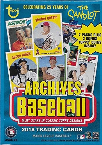2018 Topps Archives MLB Baseball Series Unopened Blaster Box with a Chance for Shohei Otani Rookie Cards and Tons of Autographs plus 2 EXCLUSIVE Topps Coins Found only in Retail Products