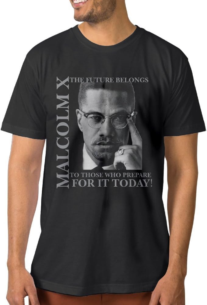 Cotton African American Heroes - Malcolm X T Shirt For Men