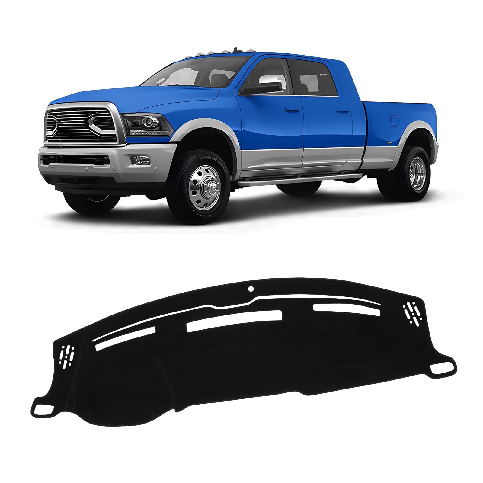 Photo 1 of KUST Car Dash Cover for 2010-2018 Dodge Ram 1500 2500 3500 Non-Slip Dashboard Cover Polyester Dashboard Mat Pad Interior Accessories for Ram Pickup Custom Fit Dash Mat No Glare Black