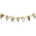 Retro Christmas Garland, Vintage Style Xmas Banner, Santa, Snowman, Christmas Stocking Sign for Holiday Decor