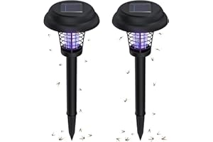 HYWEAN ZAPPER Solar Bug Zappers Outdoor, Rechargeable Mosquito Fly Zappers Lamp Repellent Waterproof LED, Solar Powered Mosquito Killer Lamp for Indoor(2 Pack)