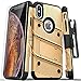 ZIZO Bolt Series for iPhone Xs Max case Military Grade Drop Tested with Tempered Glass Screen Protector, Holster, Kickstand Gold Black