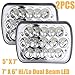 7X6' Inch LED Headlight for Chevy Express Cargo Van 1500 2500 3500 Ford F650 High Low Beam H6014 / H6052 / H6054 / 6054, H4 Plug Replacement Kit Sealed Beam Super Bright