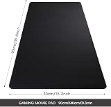 HIHUHEN Gaming Mouse Pad 900x400x3mm XXL Non-Slip Rubber Base Black view 2