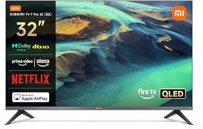 TV F Pro 32, 32 pollici (81 cm), QLED, Smart TV, Fire TV, Triple Tuner DVB-C/S/S2/T/T2,Dolby Audio, DTS Virtual:X, DTS-HD, Controllo Vocale Alexa, Compatibile con Apple AirPlay