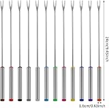 Prasacco 12 Pcs Fondue Forks 9.5 Inch Stainless Steel Heat Resistant Handle view 2
