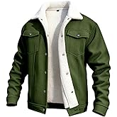 GINGTTO Mens Corduroy Jacket Fleece Lined Trucker Sherpa Winter Coat