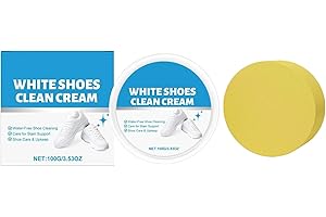 White Shoes Clean Cream, Includes Sponge, 100g, Shoe Cleaners, Multi-Functional Cleaning and Stain Removal Cream, Effective S