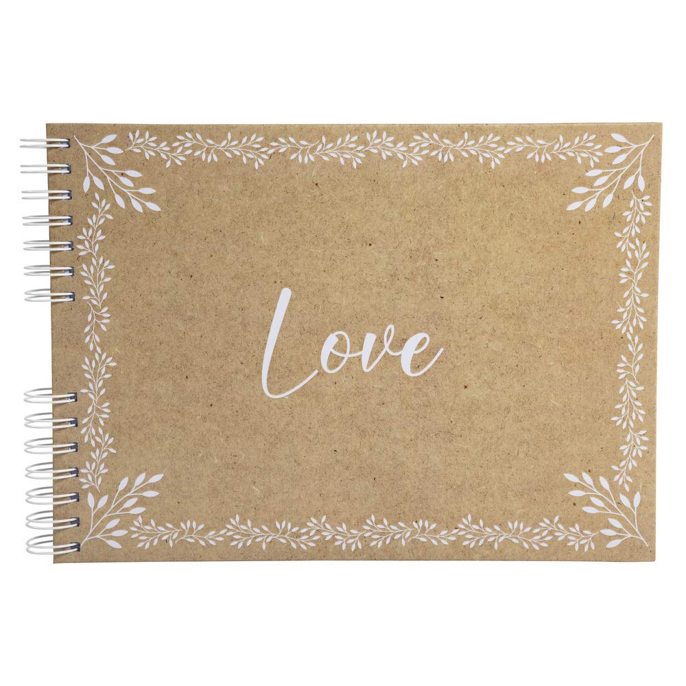 Exacompta - Ref. 16234E - 1 Spiral-bound photo album with 50 blank pages - 32x22cm format - KRAFT visual printed paper cover - capacity for 150 photos