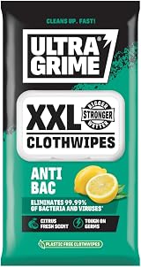 UltraGrime Antibacterial Wet Wipes Alcohol-Free XXL+ Clothwipes 40 Pack view 2