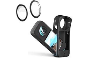 GAEKOL Silicone Protective Case + Lens Guards for Insta360 X3 Anti-Scratch Body Silicone Cover and Waterproof Lens Protector