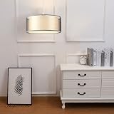 FRIDEKO HOME 2 Tier Light Shade Ceiling Grey Lampshade 30cm Modern Drum view 3