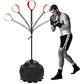 Boxing bar Reflex Speed Bag Punching Bag Free Standing Boxing Bag with Adjustable Height & Reinforced Spring Strong Durable Relief Stress Ball for MMA WWE Exercise（red White Gold）