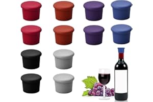CAVLA 12 Pack Wine Bottle Stopper, Silicone Vacuum Sealed Bottle Cap for Champagne, Beer, Wine Sealer Cover, Keeps Wine Fresh