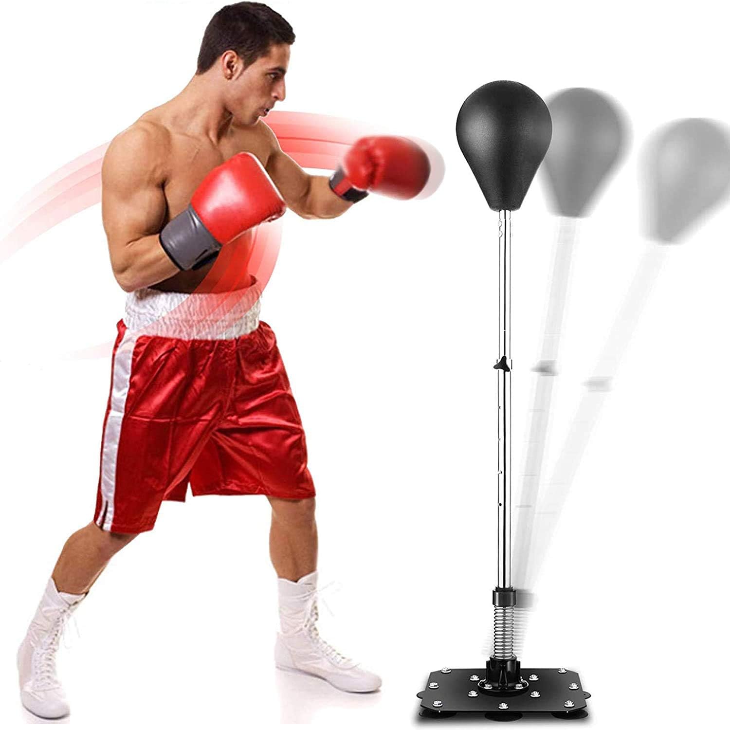 shaofu Freestanding Boxing Punching Bag Reflex Speed Punching Bags Adjustable Height for Adults Kids (US Stock)