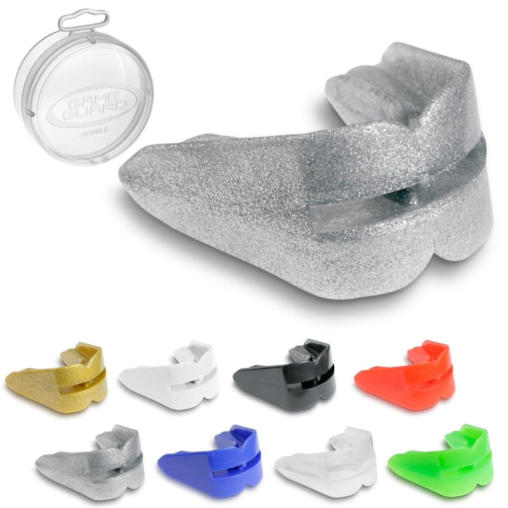 GAME GUARD Double Mouth Guard – for Top and Bottom Teeth & Gums UKCA Approved, Perfect for Boxing, Sparring, MMA, and High-Impact Sports, [ Age 13+ | Silver ]