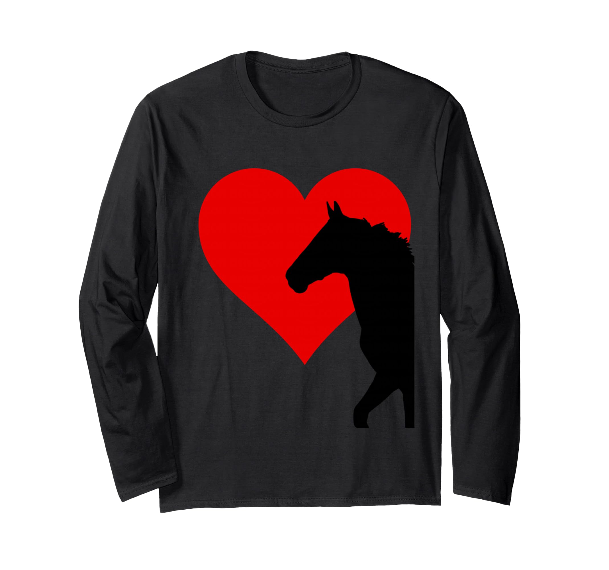 Horse Equestrian I love Horses Red Heart Long Sleeve T-Shirt