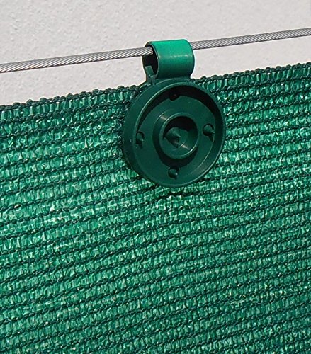 edenvista Plastic Clips for Garden privacy net, Windscreen, Shade cloth | UV Treated, 60 Pack, Color Green.