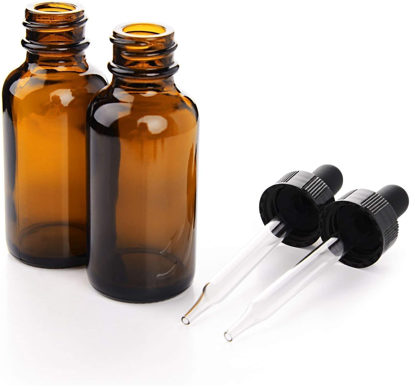 Yesker Amber Glass Bottles for Essential Oils with Glass Eye Dropper 30 ml (1oz) for Essential Oils, Chemistry Lab Chemicals, Colognes & Perfumes (12 Pack): Industrial & Scientific