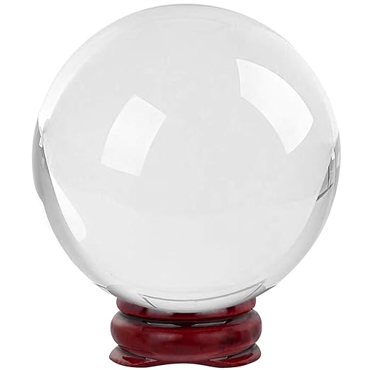 Innova MYSTIC ORACLE Crystal Meditation Ball with Wooden Display Stand