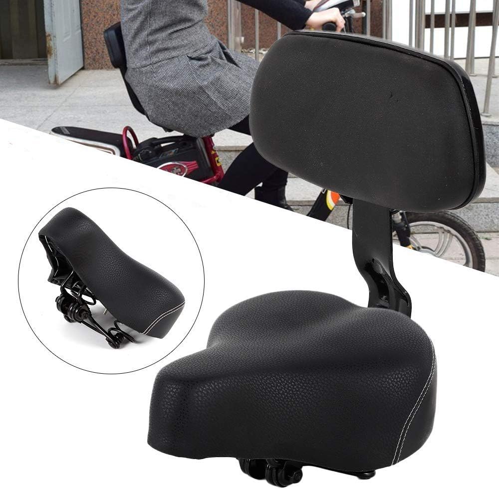 QIZHI Black Bicycle Seat with Backrest Support Cycling