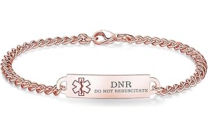 AOAMID 6.5"-8.5" Medical alert id bracelets for Women Stainless steel Medical Emergency Bracelets Free engraving