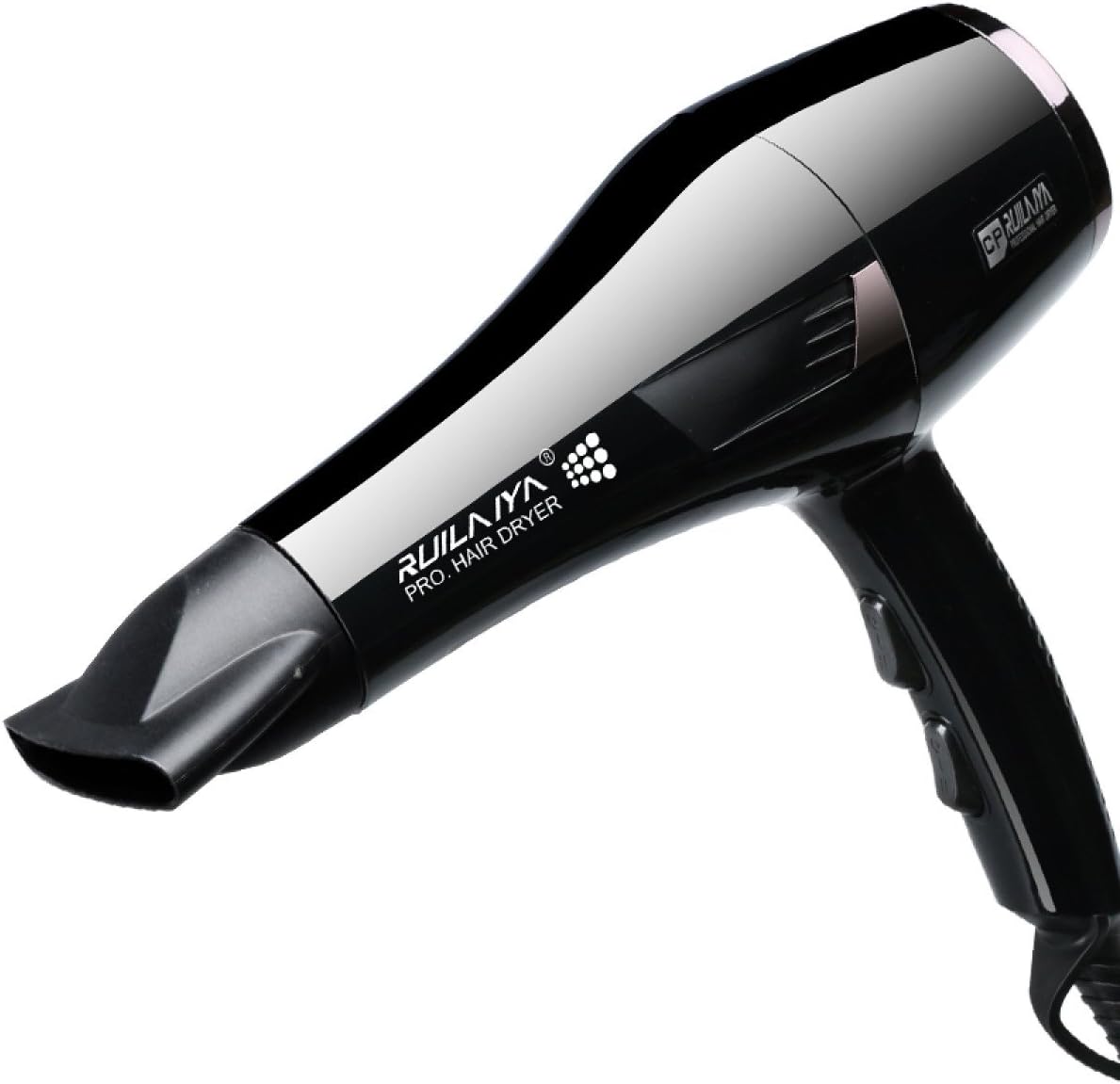 POCFG Hair Dryer Travel Monitor Home Quiet Hair Salon High Power Rugged 4000W Send Comb Hair Curler,Black-OneSize