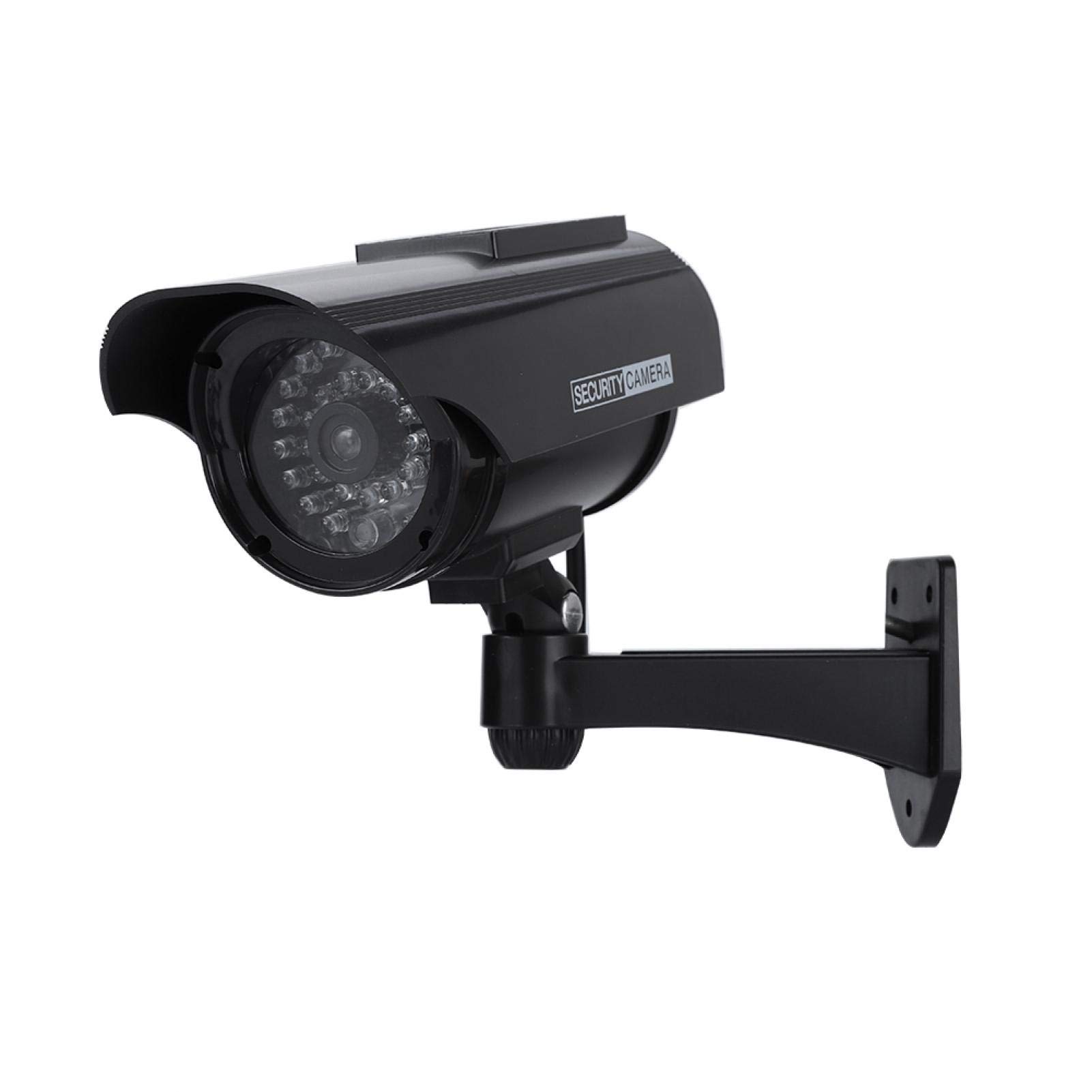 with CCTV Placard Durable Solar Powered Dummy Fake Camera, ABS Fake Security Cameras, CCTV Security Dome Camera Homes and Business for Outdoor Indoor(black)