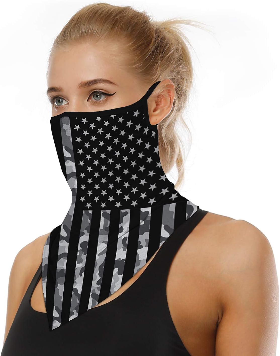 Sun UV Wind Protection Headband Scarf Ear Hangers Face Mask Neck Gaiter Seamless Bandanas Earhook Balaclava, 3pcs/pack