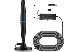 TV Antenna, Antenna for Smart TV, Support 4K 1080p with Signal Booster for Local Channels, Long Range Reception - 18ft (Dark 
