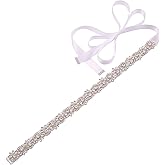 Fubney Bridal Belt Handmade Crystal Wedding Belt Sash Rhinestones Sash Belt for Bride Flower Grils Wedding Dress