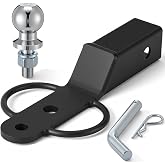 ElaraBerry ATV Utv 3-Way Hitch Adapter with 2 Inch Chrome Ball | 3500lb Heavy Duty Trailer Hitch Adapter for Off-road Towing, Golf Carts, Garden Tractors, Lawn Mowers, Ranch and Farm