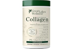 Great Lakes Wellness Collagen Peptides Powder for Skin, Hair, Nails, Joints & Digestion - Unflavored - Quick Dissolve Hydrolyzed, Non-GMO, Keto, Kosher - 10 oz