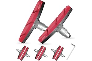 Bike Brake Pads Set, Alritz 3 Pairs Road Mountain Bicycle V-Brake Blocks Shoes with Hex Nut and Shims, No Noise No Skid, 70mm, for Front and Back Wheel