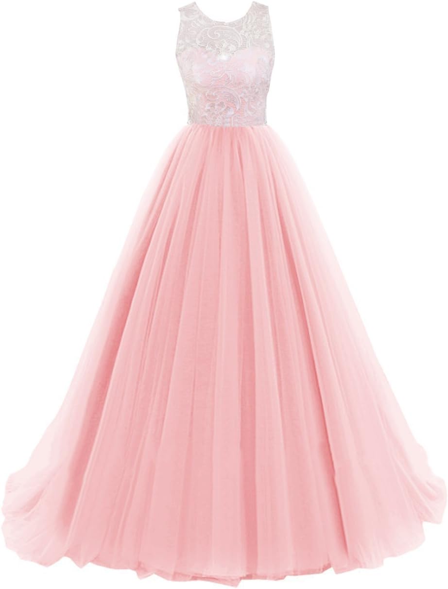 KekeHouseยฎ A-line Wedding Bridesmaid Dress Mother and Daughter Dress Sweetheart Flower Girl Long Lace Prom Dress