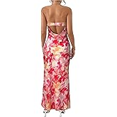 Floerns Women's Floral Cut Out Backless Strapless Tube Dress Summer Vacation Maxi Dresses