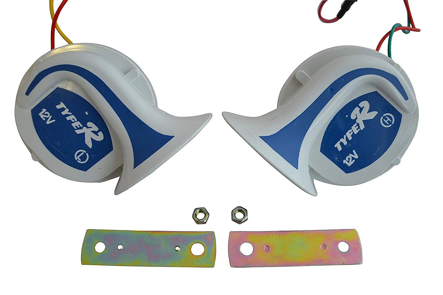 Car Motorbike Horn Dual Tone High and Low Pitch Tone Sound 12V 110dB for 4X4 Buggy Van Truck Lorry Quad Pick Up 4WD - PAIR (Type 1061)