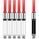 Marspark 6 Pcs Fountain Pen Ink Converter Universal International, Red | Standard Converter,Fits Most Fountain Pens, Refillable Design Replaces Cartridges, Easy Fill Clean ,for Daily Writing
