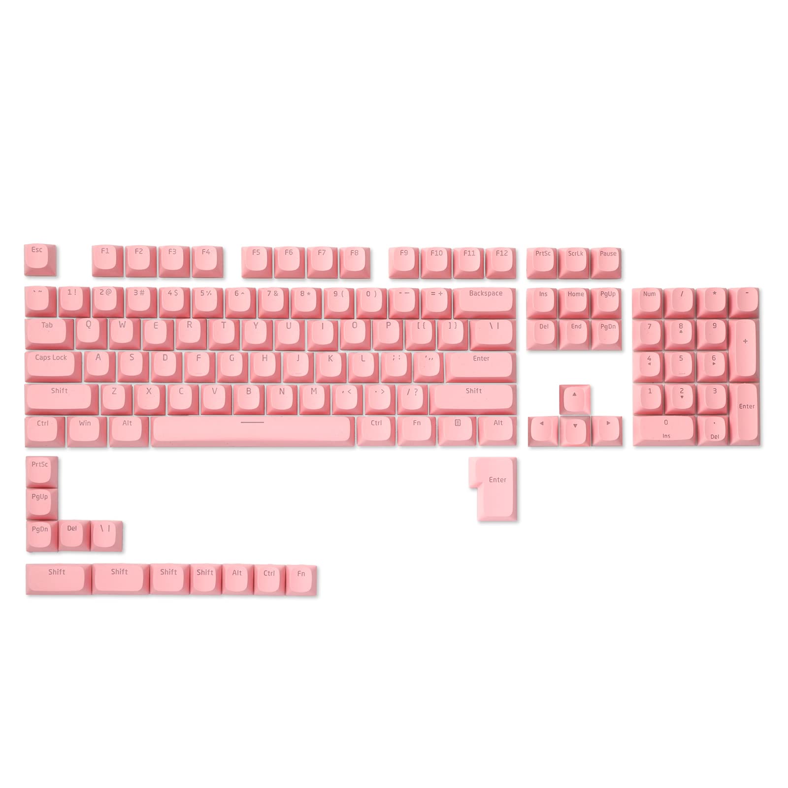 Double Shot Keycaps 150 Keys MSA Profile ISO/ANSI Layout White Keycap Set for Cherry MX Switches Mechanical Gaming Keyboard