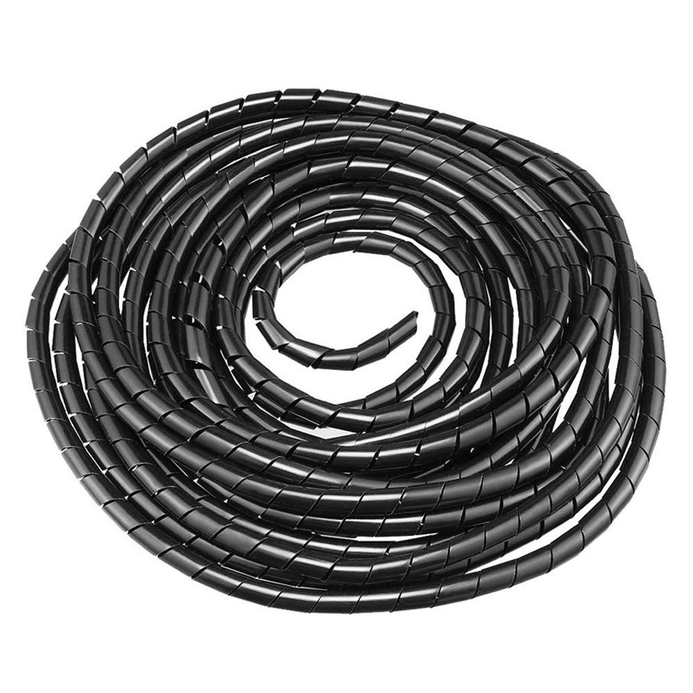 GTIWUNG 7.5M 24.6Ft Cable Tidy Wrap Cable Management System Cutable Flexible Cable Tidy Tube Spiral Cable Tidy Sleeves 12mm/0.47'' for TV Wire Computer Cable on Home or Office, Black