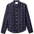 Men’s Self Dressing Magnetic Buttons Adaptive Plaid Dress Shirt