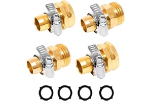 OUPENG SKY 3/4"Aluminium Garden Hose Repair Connector with Stainless Steel Clamps, Male and Female Garden Hose Fittings, Mender End Repair Kit,Water Hose End Mender,Fit for 3/4"Garden Water Hose Fitting 2 Set