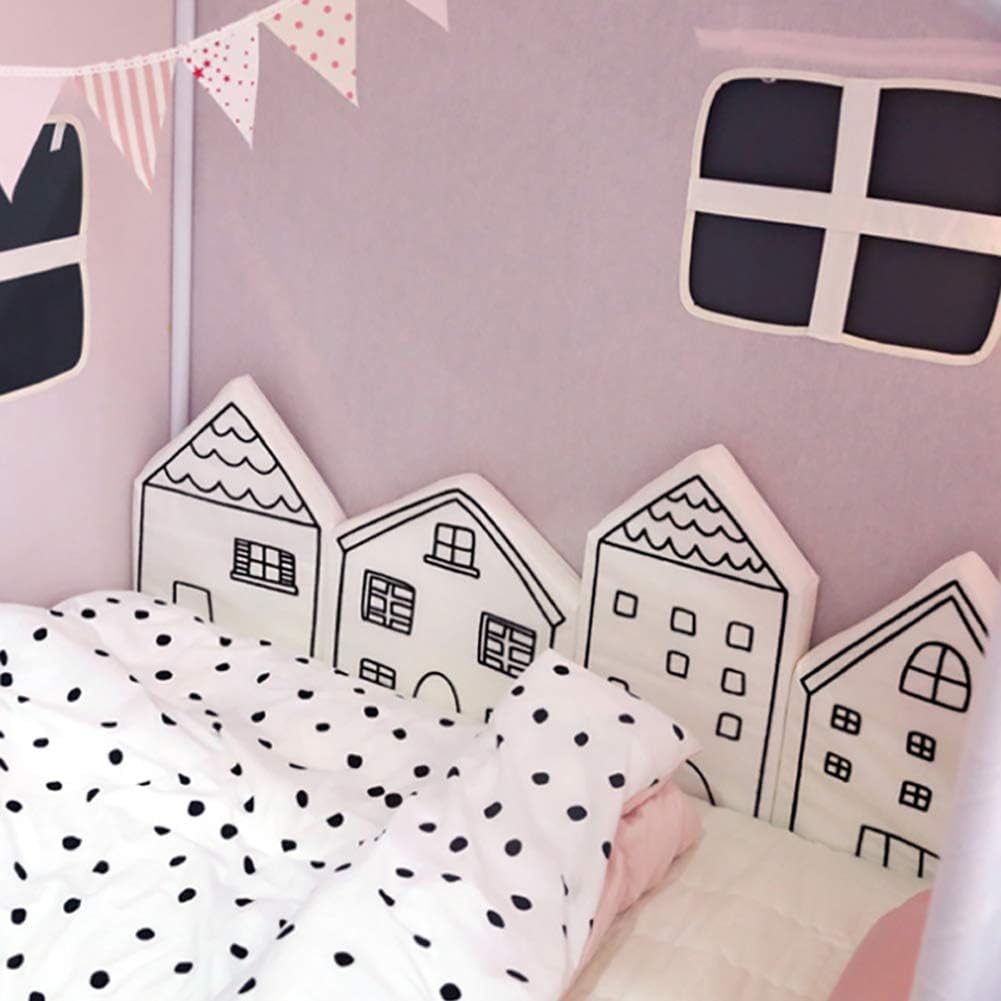 Crib Bumper Baby Bed Rail Bumper Nursery Anti-Collision Fence Cradle Safety Cotton House Shape Crib Bumper