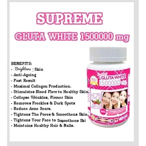 Supreme Gluta White 1500000mg Glutathione Softgels Thailand x 2 Bottles in  Dubai - UAE